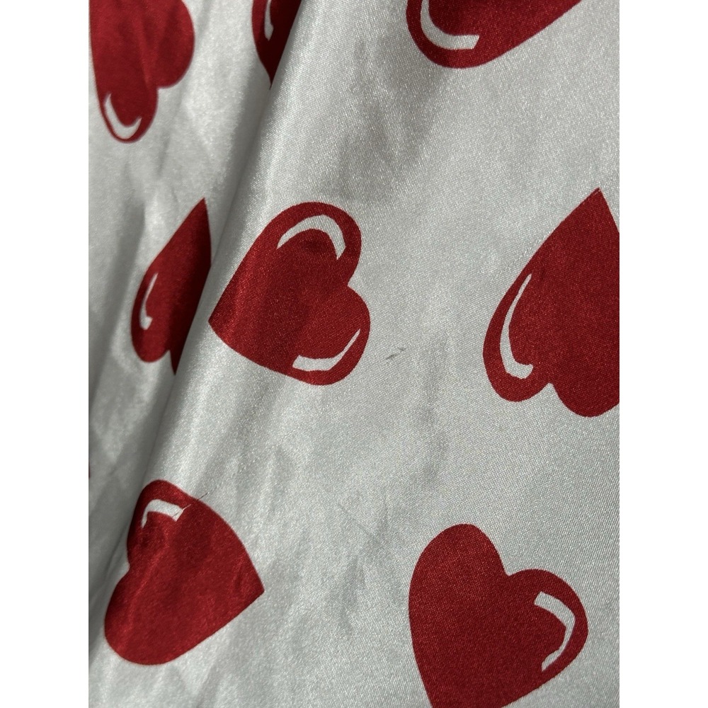 Vintage Jaclyn Smith Red Hearts Nightgown XS Lace Trim Satin Slip Dress Lingerie - Picture 10 of 15